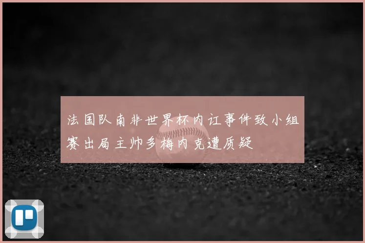 法国队南非世界杯内讧事件致小组赛出局主帅多梅内克遭质疑